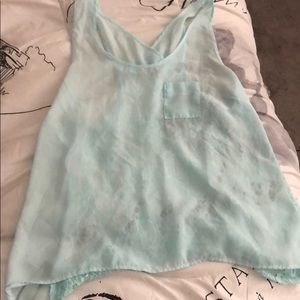 Light blue tank with lace in the back